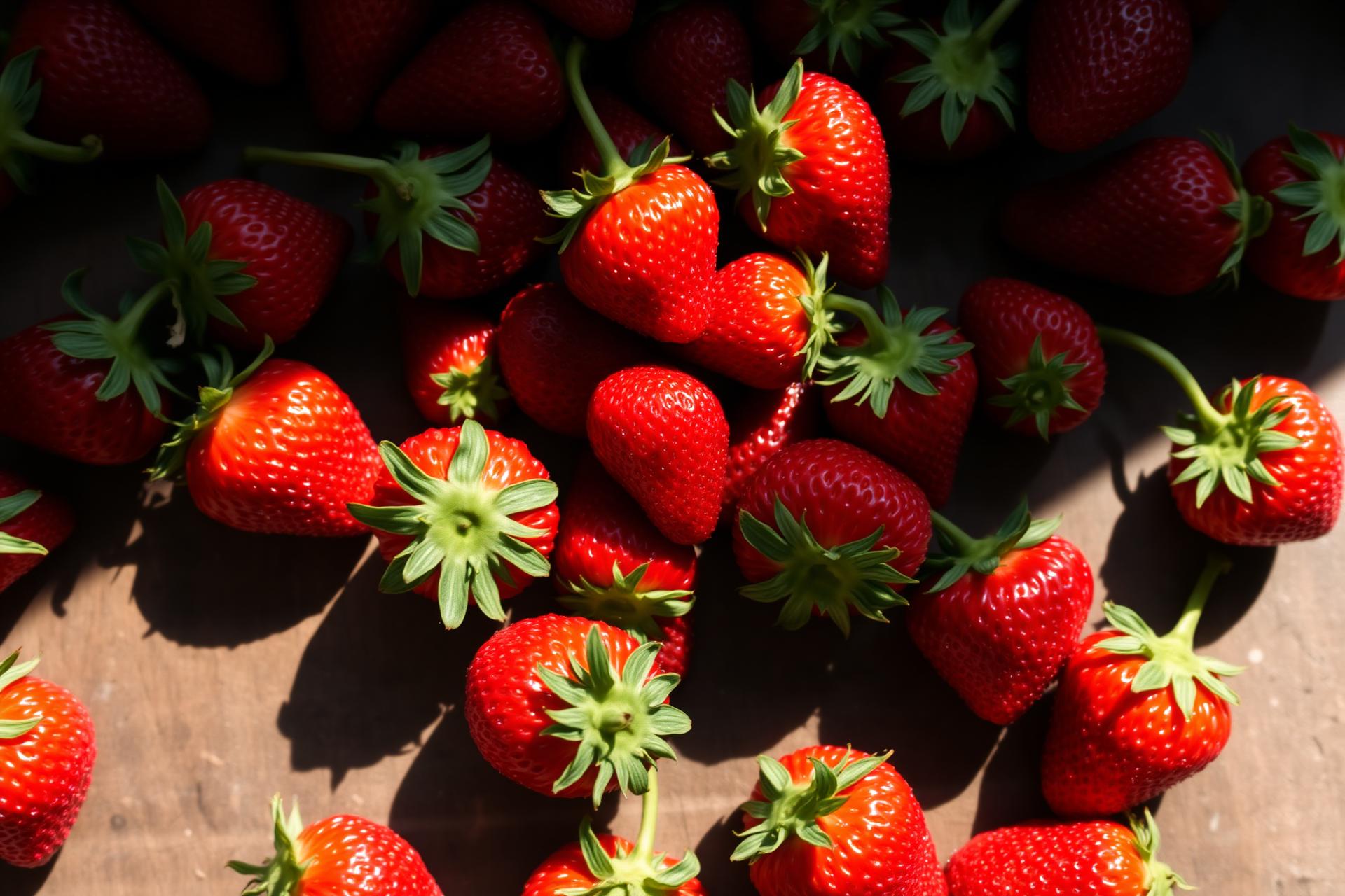 Fresh strawberries picked at peak
